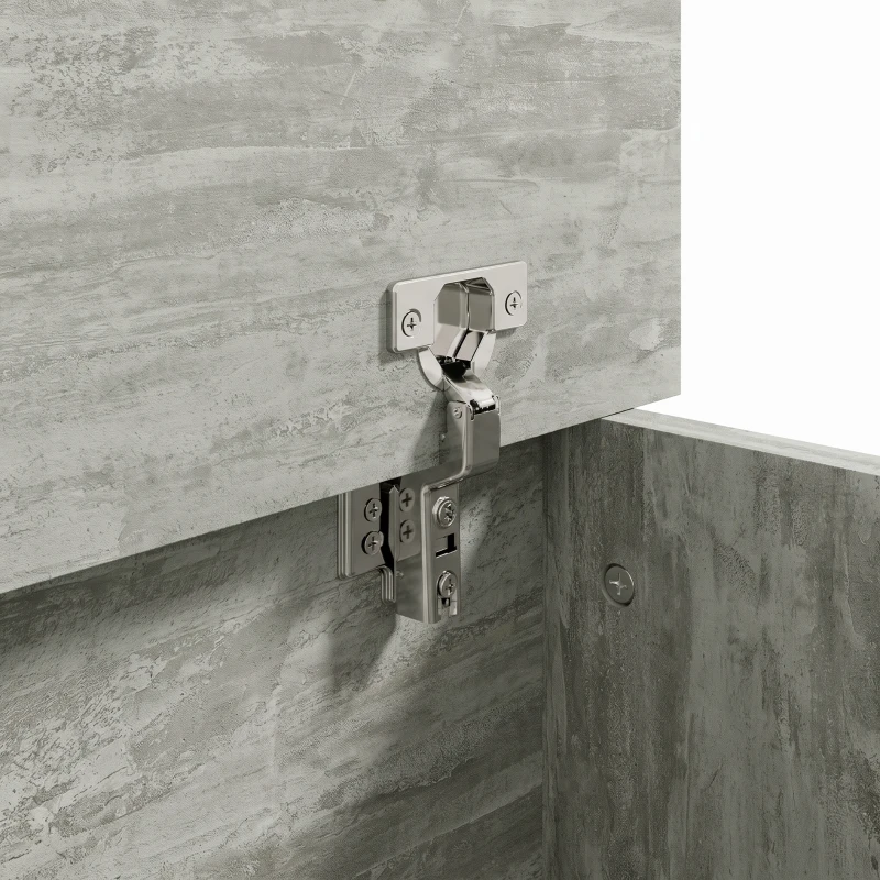 HOMCOM Coffre de Rangement, Banc de Rangement avec Couvercle Rabattable et Charnières de Sécurité, 80 x 40 x 45 cm, Gris