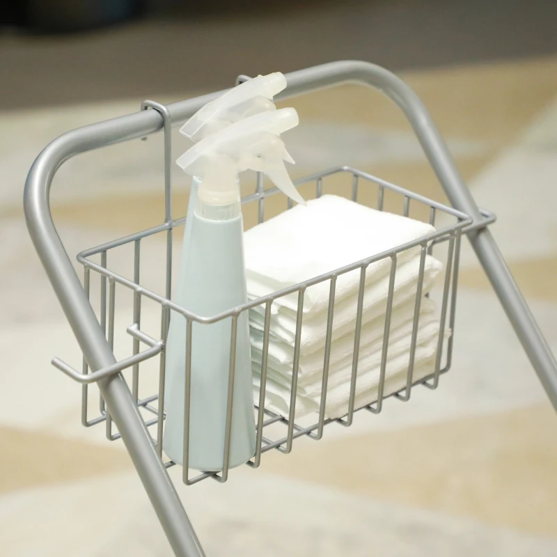 HOMCOM Reinigungswagen, Moppwagen, 25 L Fassungsvermögen, 4 Räder, Kunststoff, Gelb