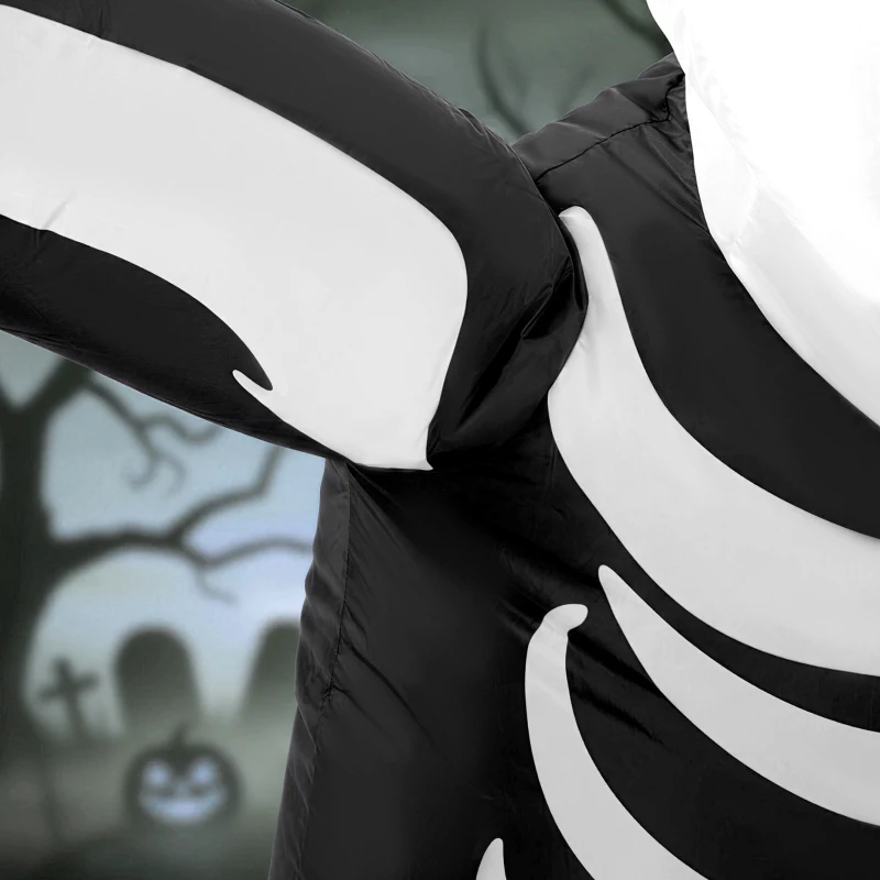 Outsunny Inflatable Ground Crawling Skeleton, Scary Halloween Decoration with Built-in LED Lights for Indoor Outdoor Decor