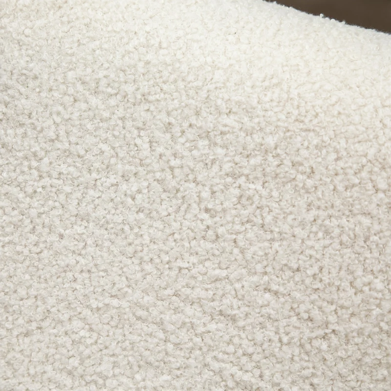 HOMCOM Scaun Balansoar cu Pernuțe pentru Scaun și Spătar, din Lemn, Pluș și Spumă, 60x76x77 cm, Crem