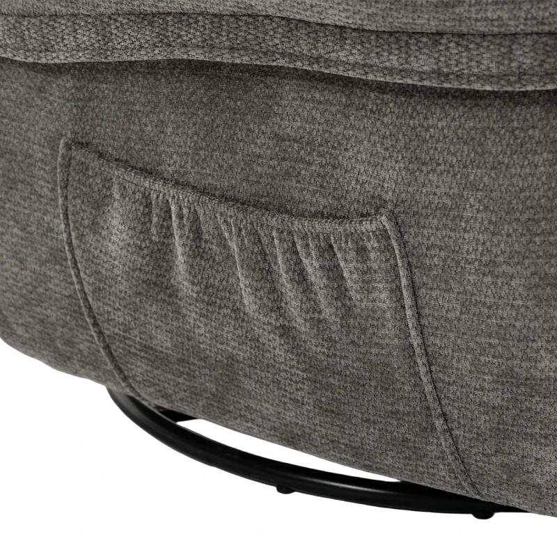 HOMCOM Sillón Relax de Chenilla Ajustable Manualmente Giratorio 360° y Basculante con Asiento Amplio Respaldo Alto Gris Claro