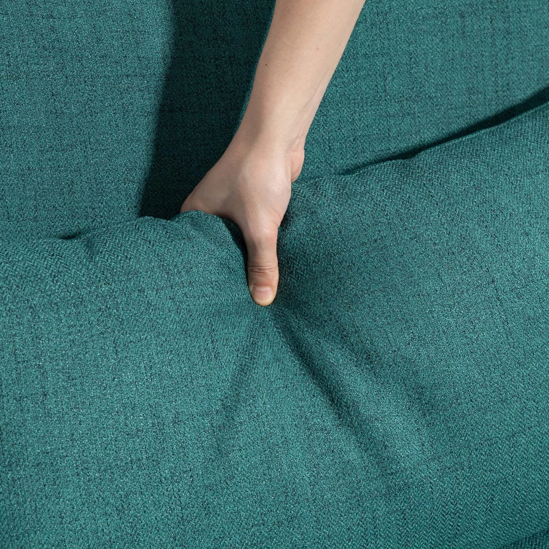 HOMCOM Schlafsofa, 3-Sitzer-Sofa mit Bettfunktion, 2 Kissen, Polstersofa mit verstellbarer Rückenlehne, Leinenoptik, Grün