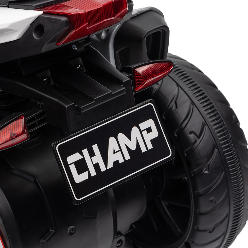 HOMCOM Motocicletă Electrică pentru Copii 3-5 Ani, max. 25 kg, 3 Roți, Lumini și Sunete, Baterie 6V, Negru, 86x42x52 cm