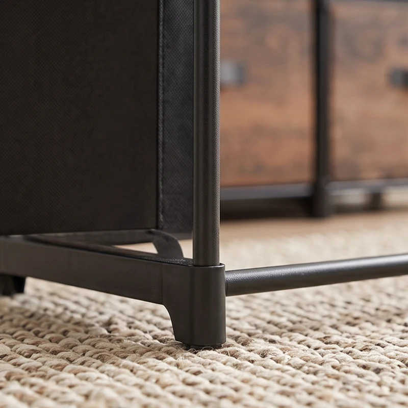 HOMCOM Cajonera 8 Cajones Mueble Metálico para Dormitorio Marrón Rústico