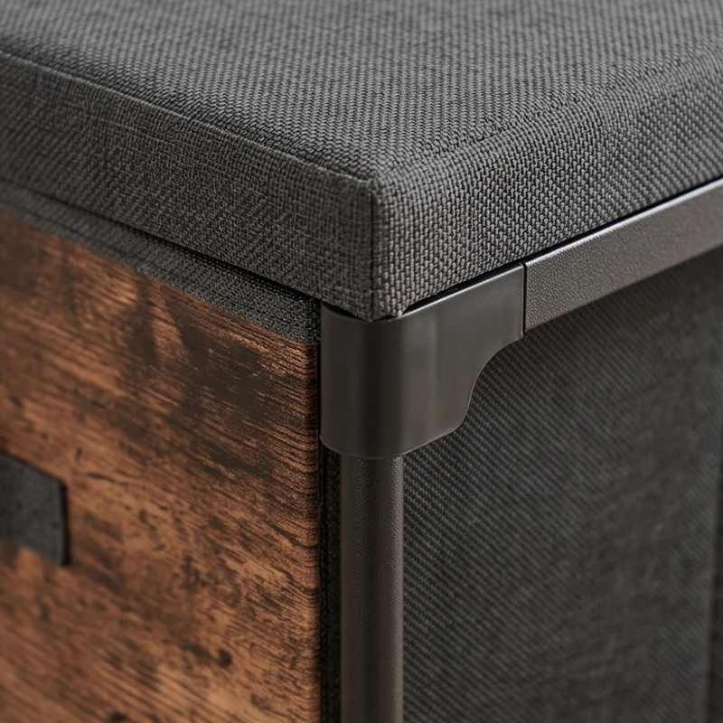 HOMCOM Cajonera 8 Cajones Mueble Metálico para Dormitorio Marrón Rústico