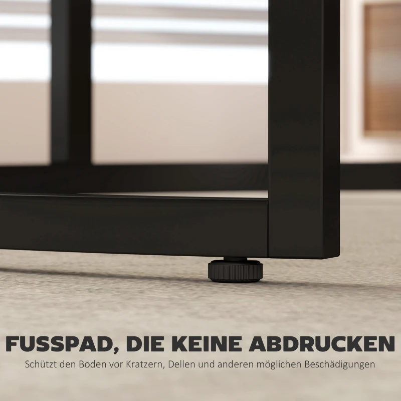 HOMCOM Modernes Kaffeetisch 2er-Set, Stapelbare Beistelltische mit Metallgestell für Wohnzimmer, Schlafzimmer, Büro, Schwarz