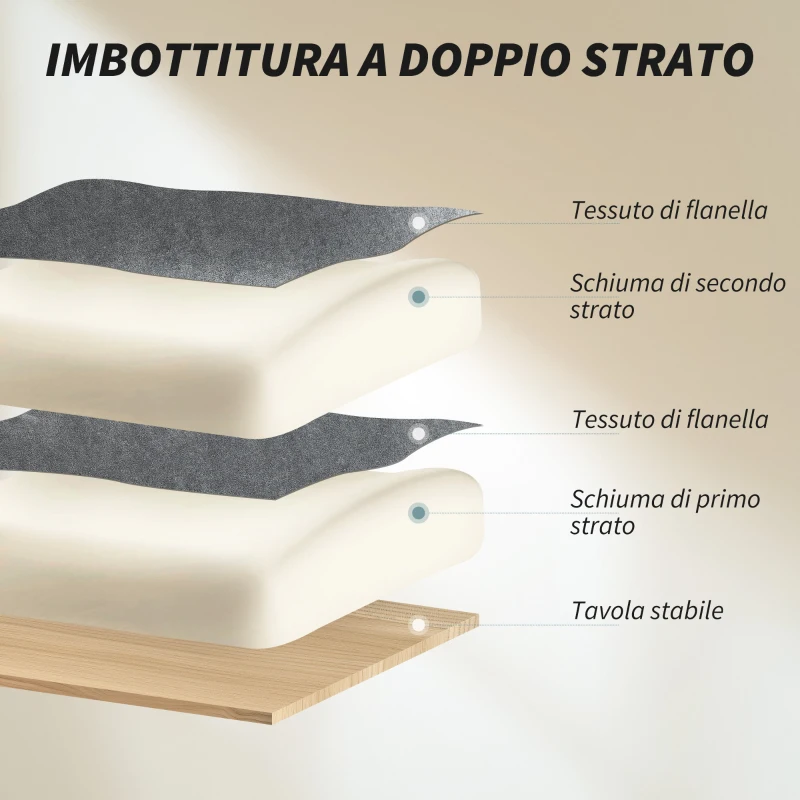 HOMCOM Sedia da Ufficio Girevole Reclinabile a 3 Livelli con Doppia Imbottitura, Poggiapiedi, in Flanella, Grigio Scuro