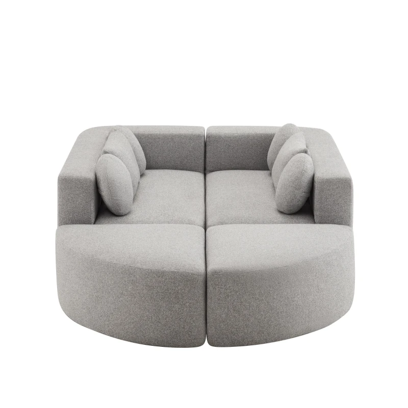 Divano modulare con funzione letto, schiuma ad alta resilienza e molle insacchettate, 292x165x68 cm, Grigio