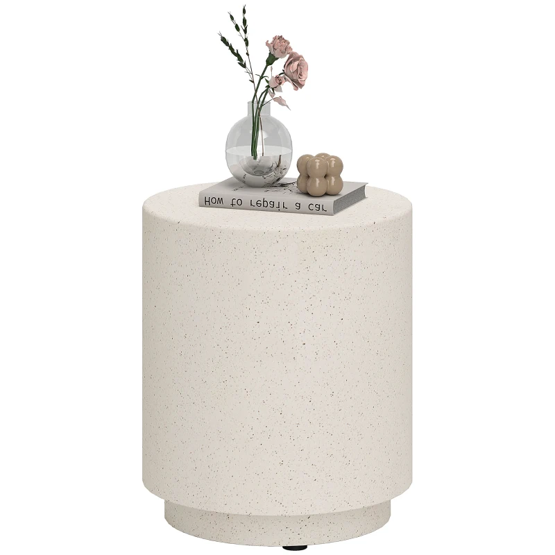 HOMCOM Bijzettafel in betonlook 37 cm x 37 cm x 43 cm anorganisch ertspoeder grijs