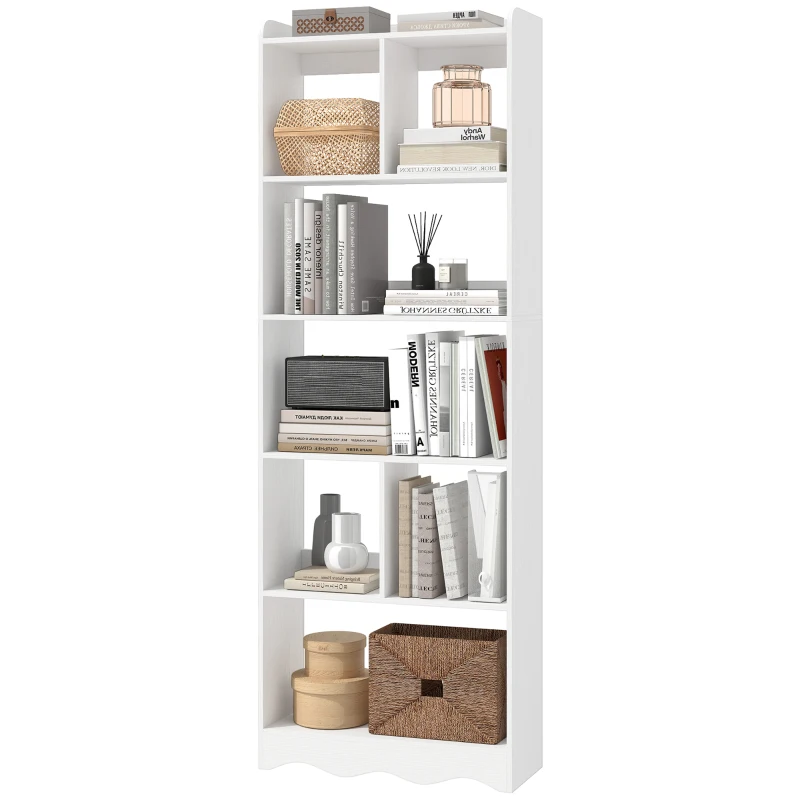 HOMCOM Bibliothèque avec Mensoles Aperte Divise, 6 Ripiani, Blanche