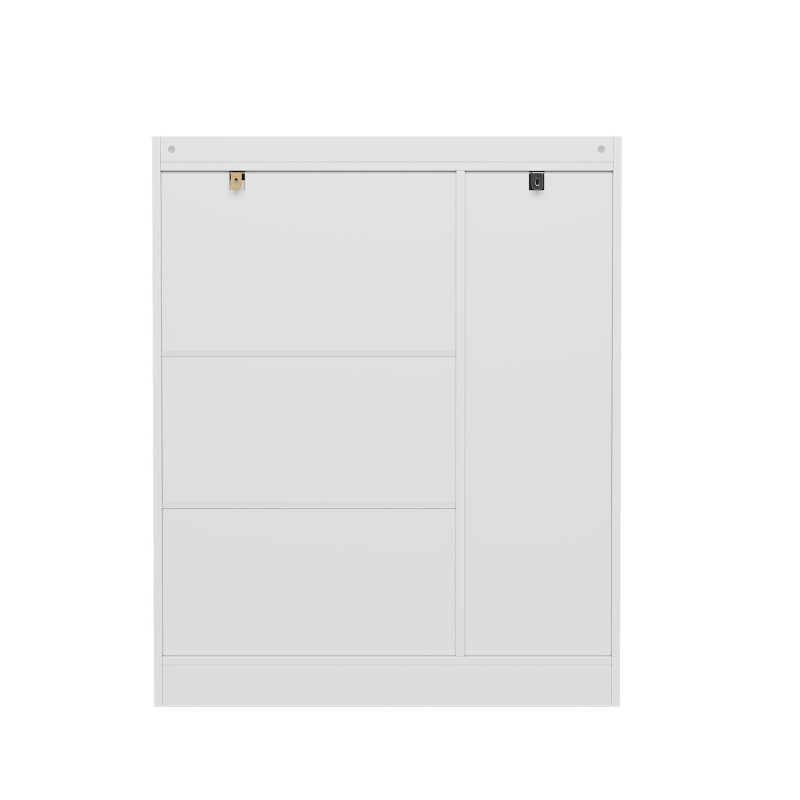 Sapateira em rattan, amplo espaço de arrumação, prateleiras ajustáveis, 90x35x110 cm, Cor natural