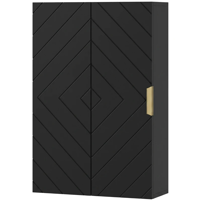 kleankin Wandschrank fürs Badezimmer, Medizinschrank wandhängendes Aufbewahrungsmöbel mit verstellbarem Regal