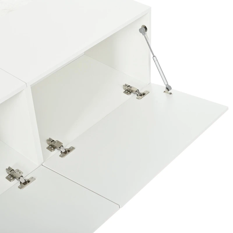 Mobile TV fino a 80 pollici portaoggetti con stampa 3D, 180x40x48 cm, Bianco