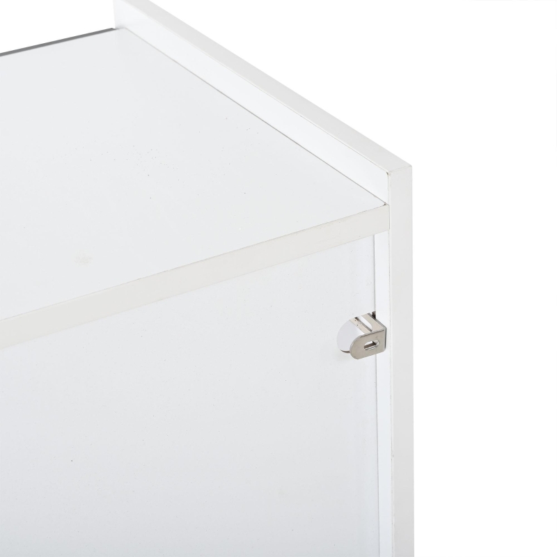 Vitrine LED moderna, iluminação LED RGB, compartimento abatível prático e prateleiras ajustáveis, 80x35x120 cm, Branco