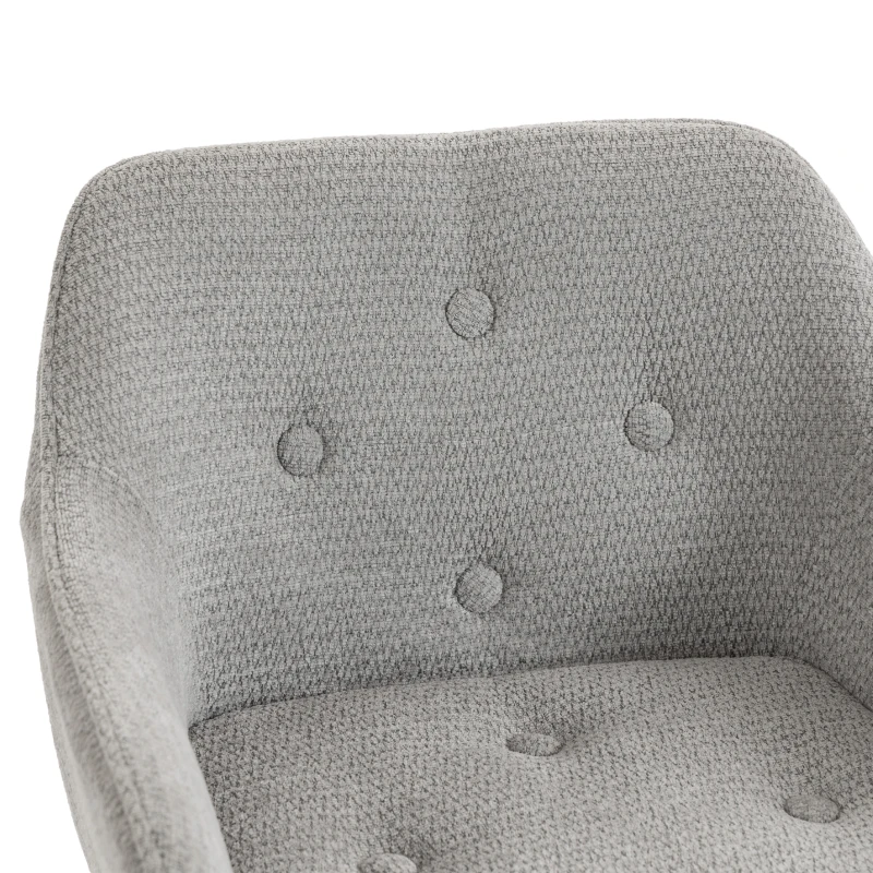 HOMCOM Conjunto de 2 Banquetas de Bar, Cadeiras de Bar Estofadas em Chenille, Assento Largo 67 cm, Encosto e Apoio para os Pés, Cinza