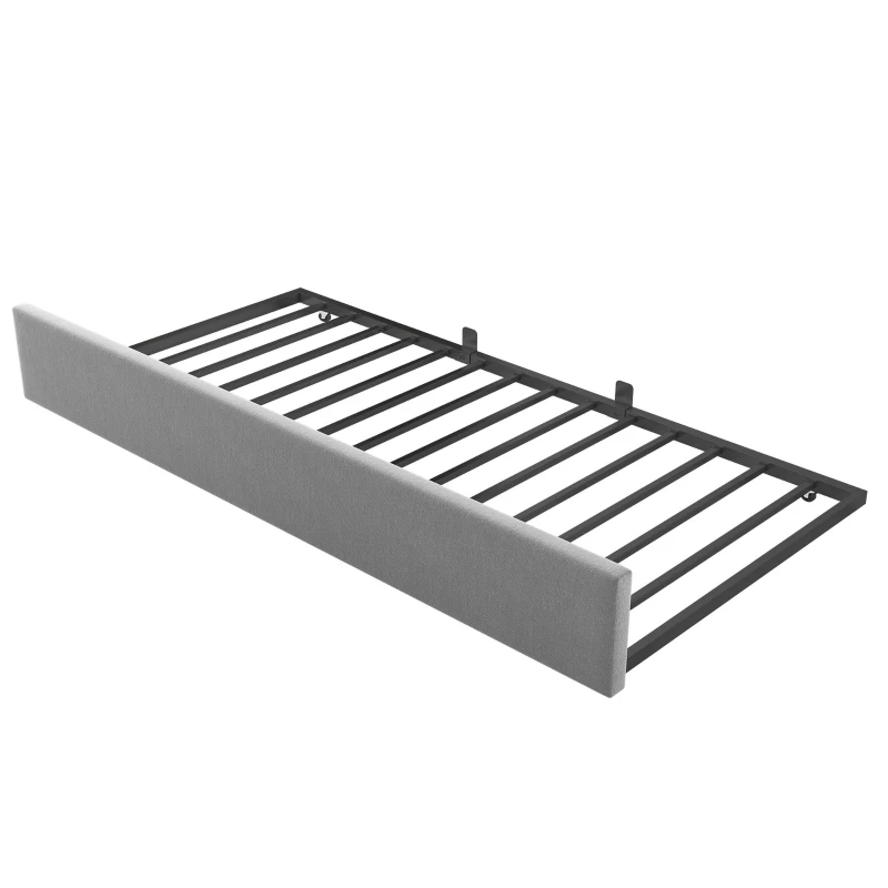 Divano letto 90x200 cm con letto estraibile, angolare e reversibile, 203x98x95 cm, Grigio