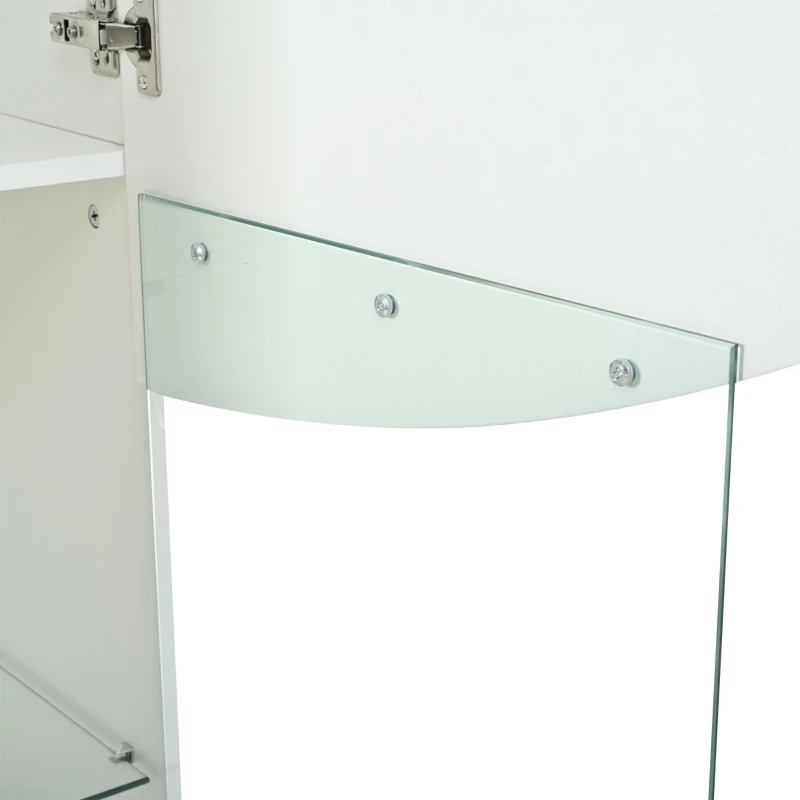 Vitrine para sala de estar, design estreito e alto com amplo espaço de arrumação, 35x50x165 cm, Branco