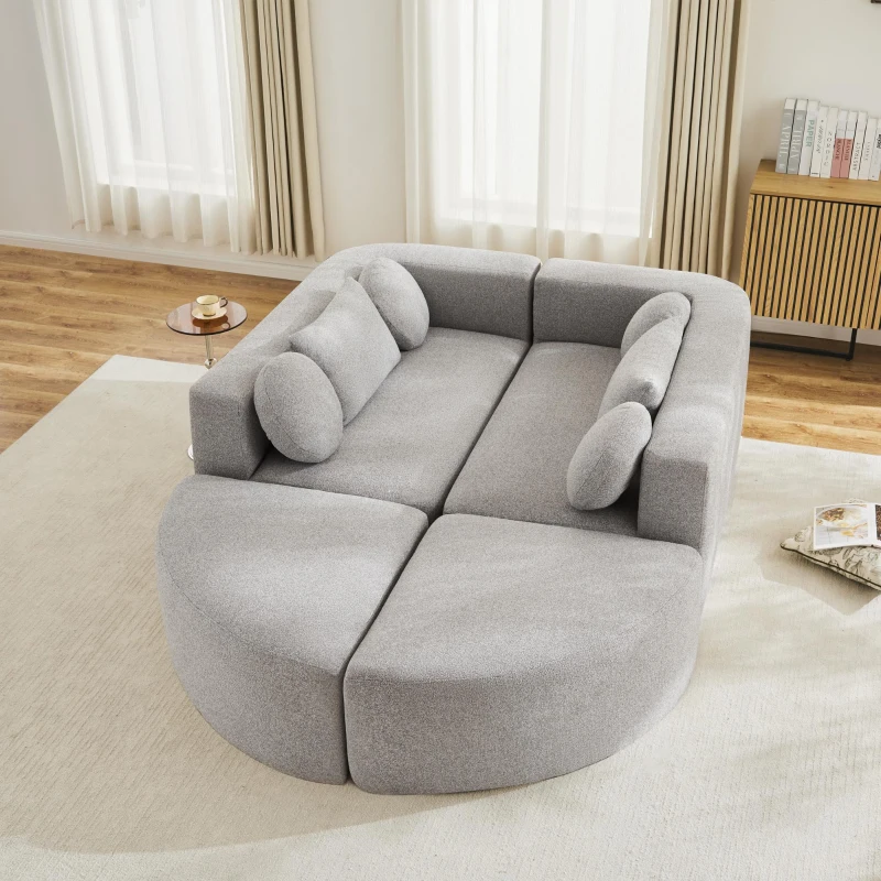 Sofá-cama modular com função cama, espuma altamente elástica e molas ensacadas, 292x165x68 cm, Cinzento