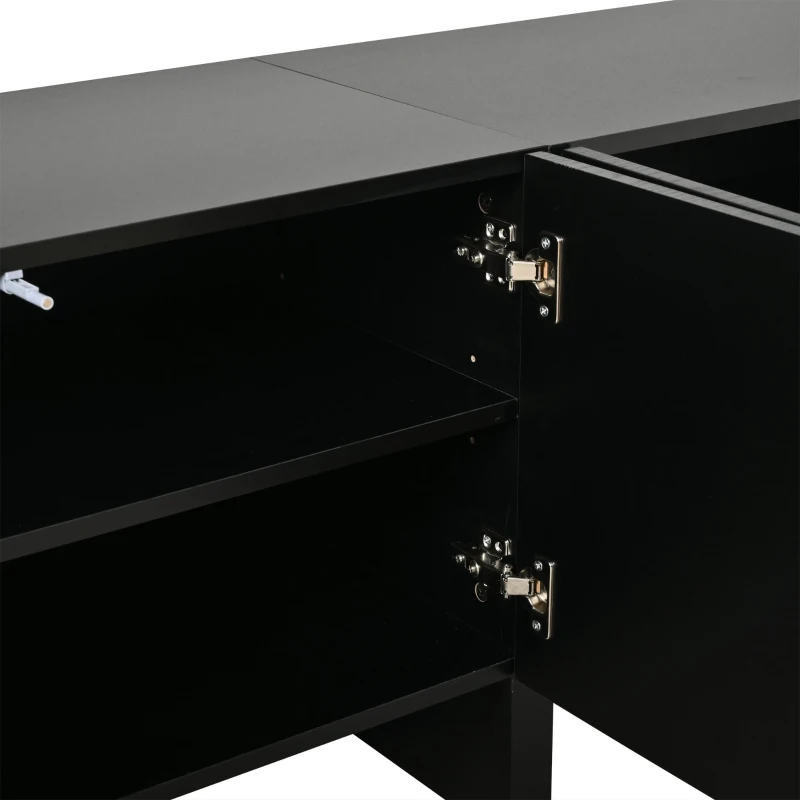 Mobile TV basso e moderno, adatto per TV fino a 75 pollici, 180x40x55 cm, Nero
