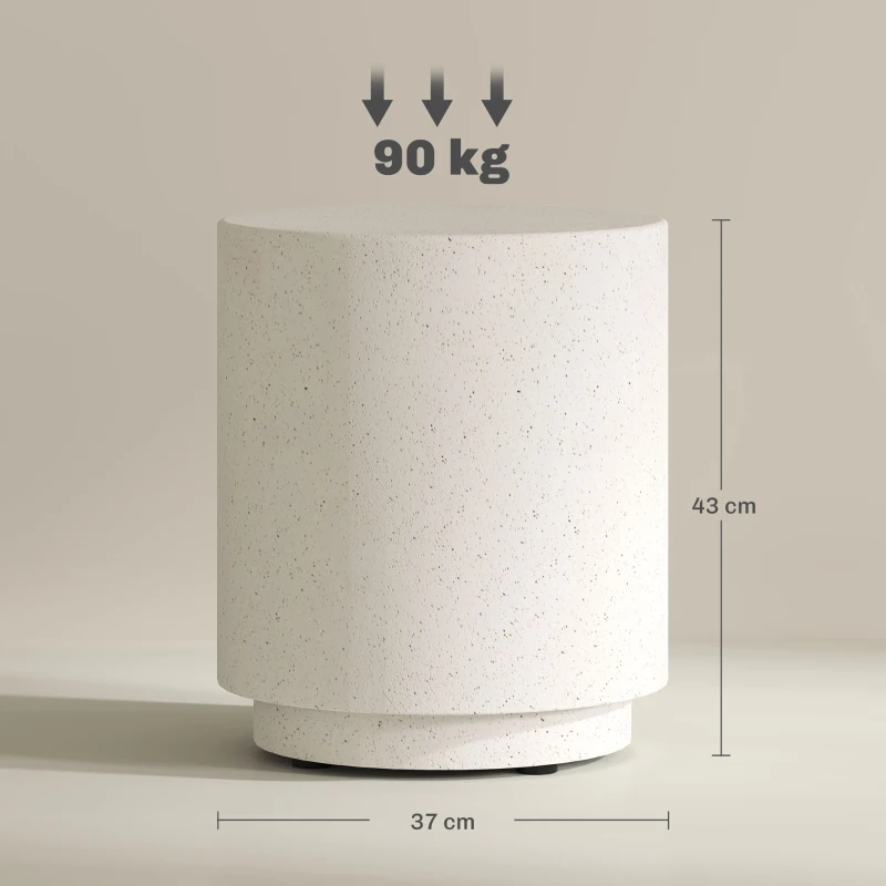 HOMCOM Bijzettafel in betonlook 37 cm x 37 cm x 43 cm anorganisch ertspoeder grijs