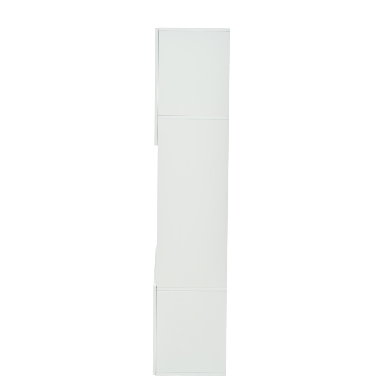 Vitrine para sala de estar, design estreito e alto com amplo espaço de arrumação, 35x50x165 cm, Branco