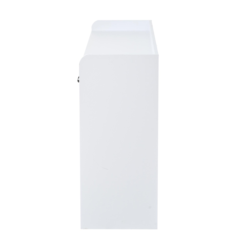 Madia portaoggetti con 3 cassetti e 3 ante a righe con ripiani regolabili, 120x35x80 cm, Bianco