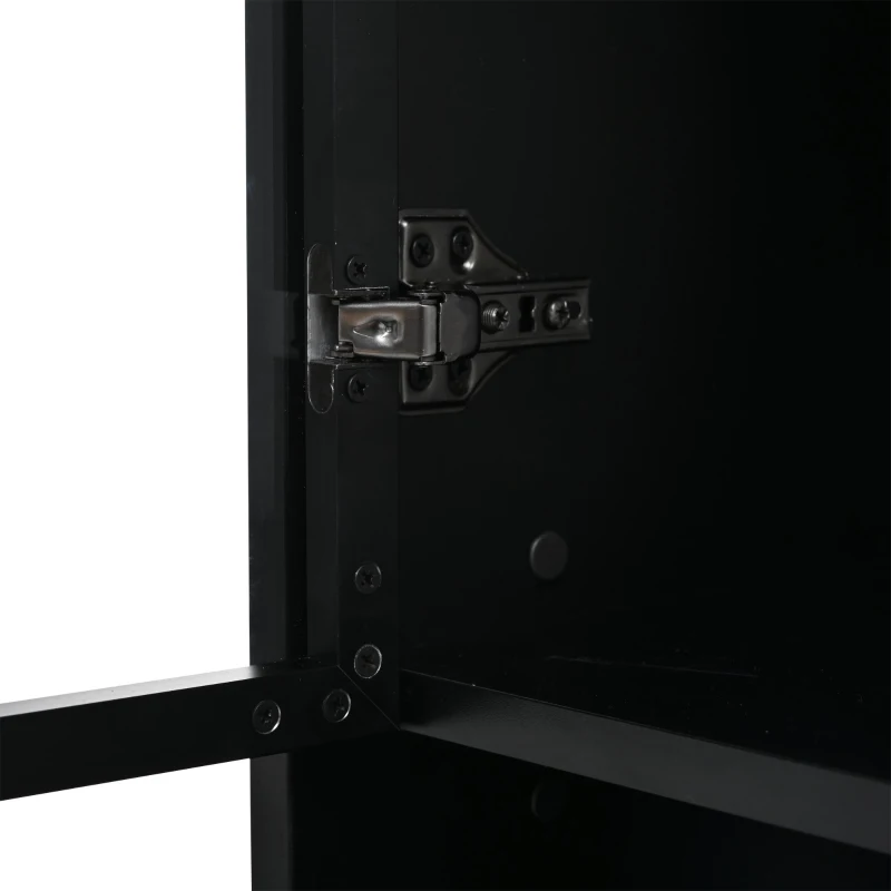 Vitrine alta, iluminação LED controlada por app, 6 prateleiras, 80x34x180 cm, Preto