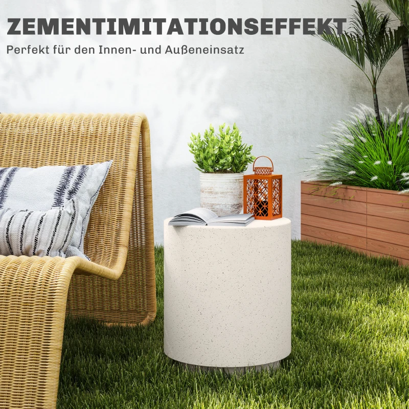 HOMCOM Bijzettafel in betonlook 37 cm x 37 cm x 43 cm anorganisch ertspoeder grijs