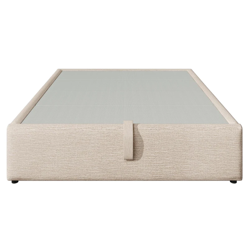 Letto contenitore 160x200 cm con leva idraulica, 202x161x29 cm, Beige e color legno