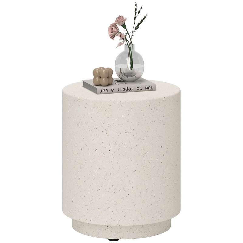 HOMCOM Bijzettafel in betonlook 37 cm x 37 cm x 43 cm anorganisch ertspoeder grijs