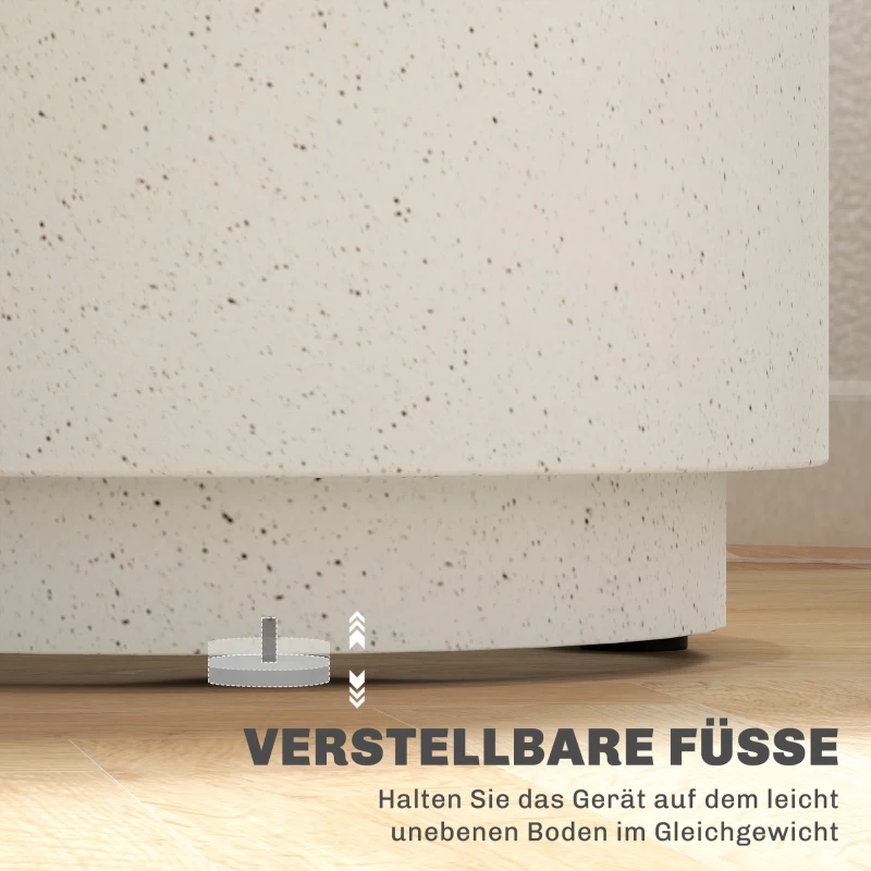 HOMCOM Bijzettafel in betonlook 37 cm x 37 cm x 43 cm anorganisch ertspoeder grijs