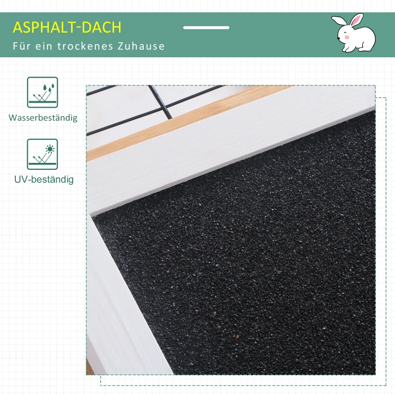 PawHut konijnenhok konijnenhok met ren klein dierenhok dak kan geopend worden waterdicht multifunctioneel dennenhout naturel 123 x 120 x 52 cm