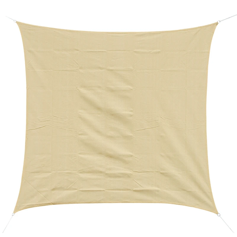 Outsunny Copertină de Soare Pătrată, Protecție UV 95%, Țesătură din Polietilenă, 360 x 360 cm, Ecru