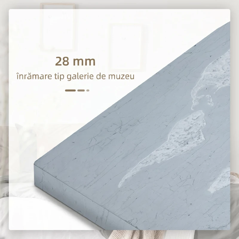 HOMCOM Lucrare de arta pe perete din panza Harta lumii Fotografii de perete pentru camera de zi Decor dormitor, 120 x 90 cm