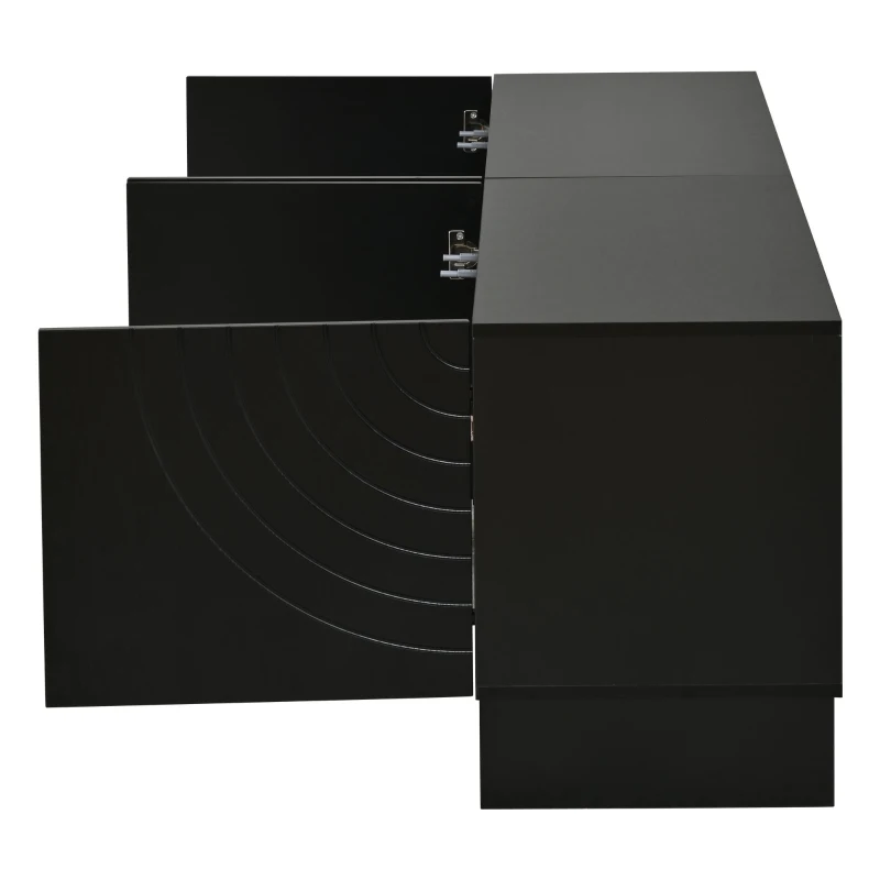 Mobile TV basso e moderno, adatto per TV fino a 75 pollici, 180x40x55 cm, Nero