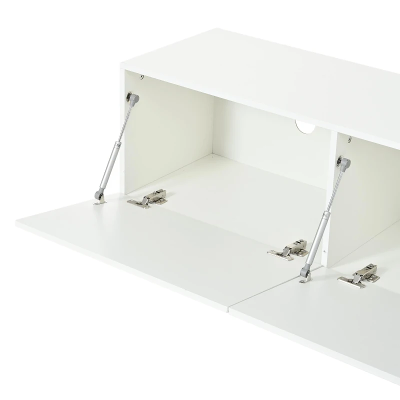 Lowboard para TV, adequado para televisores até cerca de 80 polegadas, com design 3D estampado, 180x40x48 cm, Branco