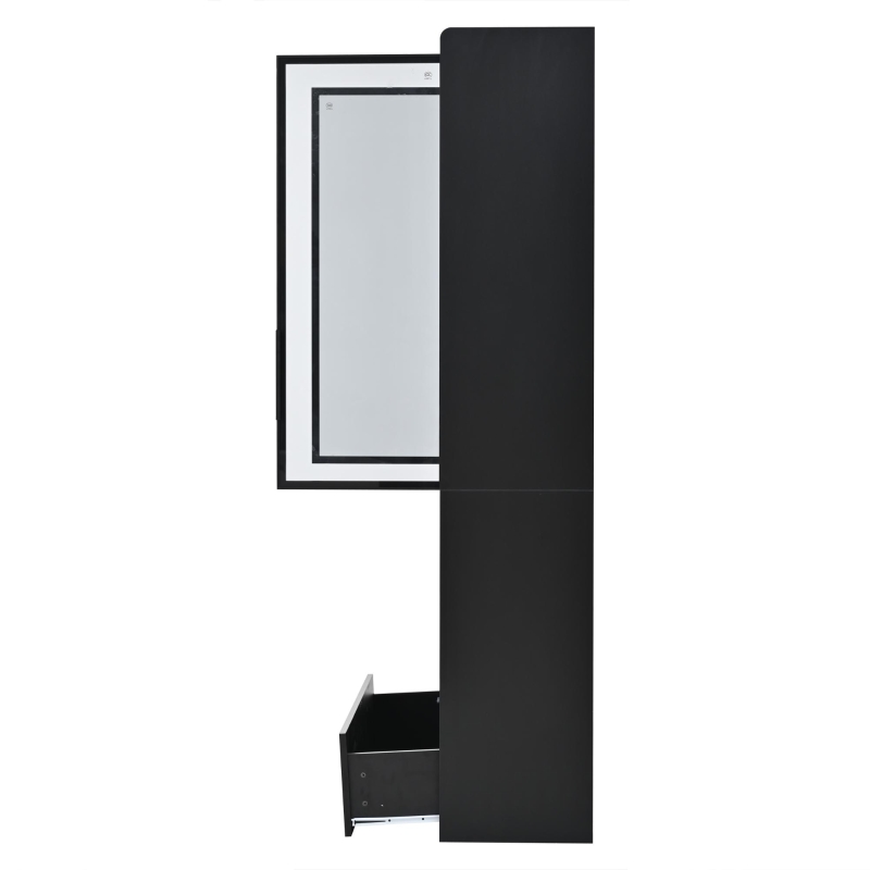 Vitrine alta, iluminação LED controlada por app, 6 prateleiras, 80x34x180 cm, Preto