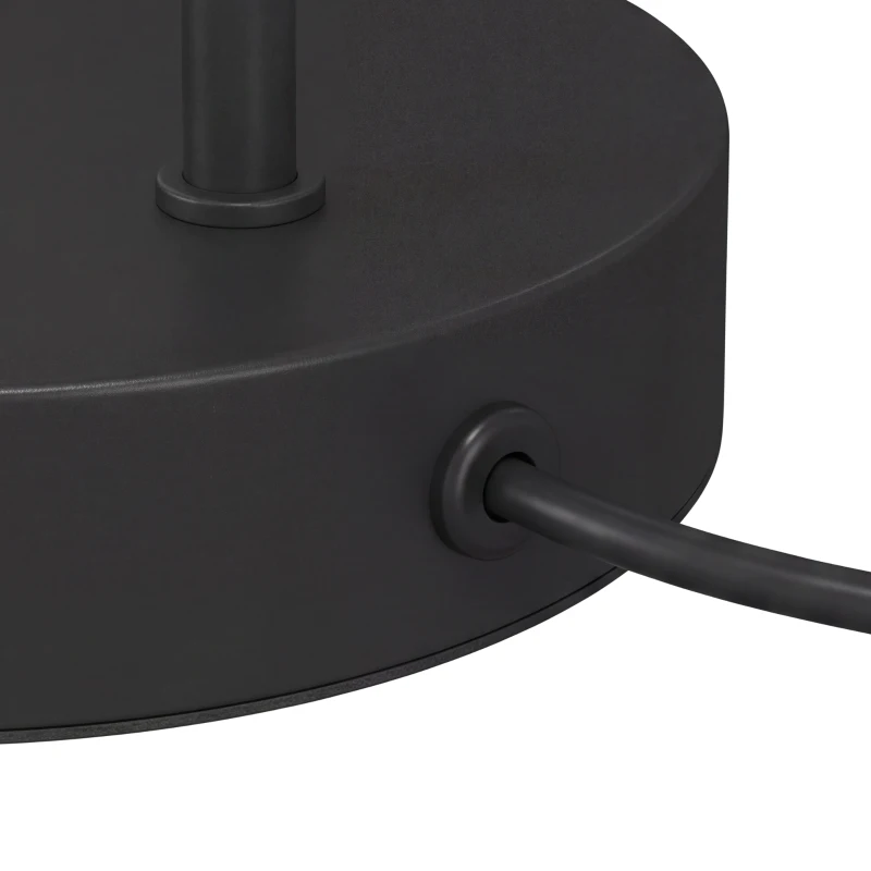 HOMCOM Pack de 2 Lámparas de Mesa Modernas de Acero con Puertos USB Casquillo E27 Bombilla no Incluida Negro