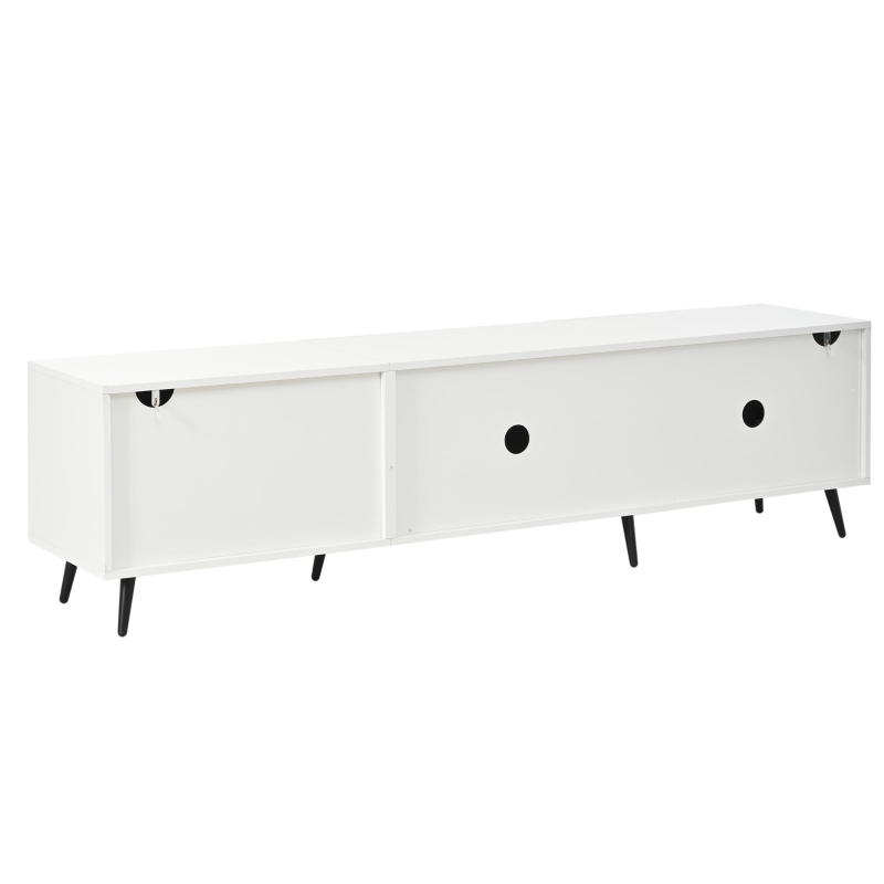 Mobile TV fino a 80 pollici portaoggetti con stampa 3D, 180x40x48 cm, Bianco