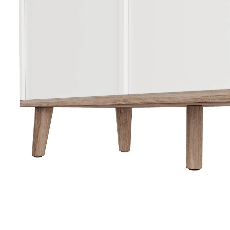 Mobile TV LED RGB con ante scorrevoli e ampio spazio portaoggetti, 160x40x52 cm, Bianco