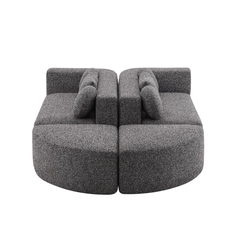 Divano modulare con funzione letto, schiuma ad alta resilienza e molle insacchettate, 292x165x68 cm, Nero