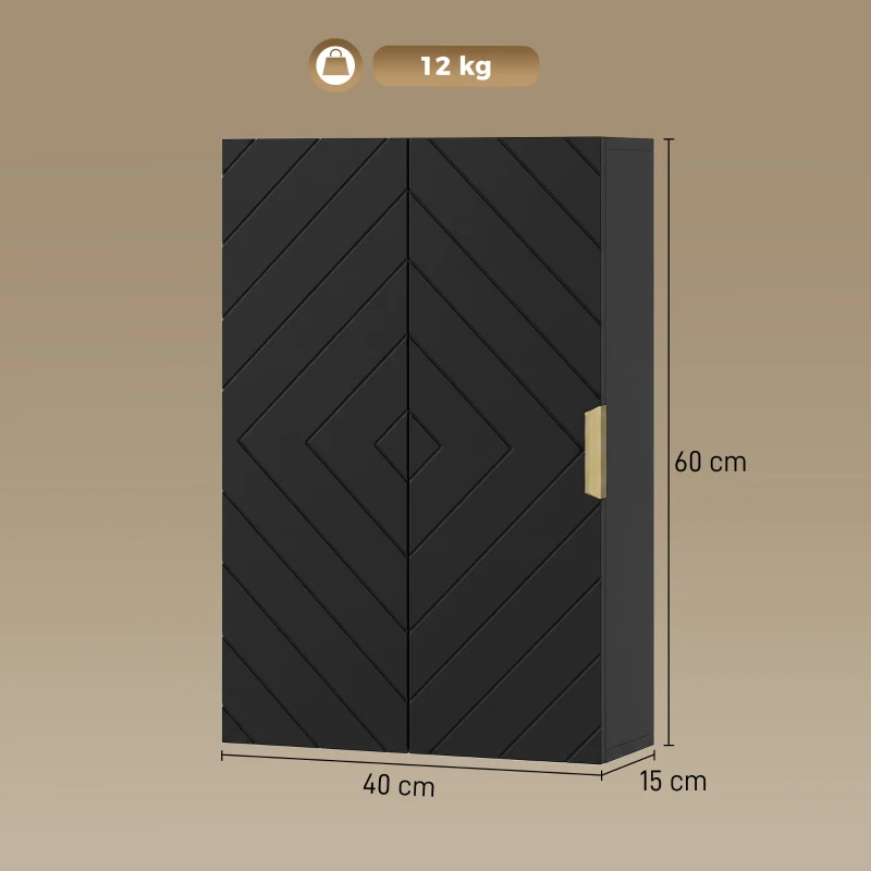 kleankin Wandschrank fürs Badezimmer, Medizinschrank wandhängendes Aufbewahrungsmöbel mit verstellbarem Regal