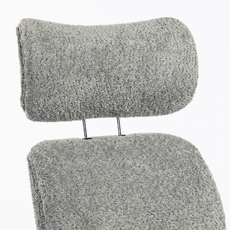 HOMCOM Office Chair with Adjustable Headrest, Spring Pack, Curved Line, Boucle Fabric - Charcoal Grey