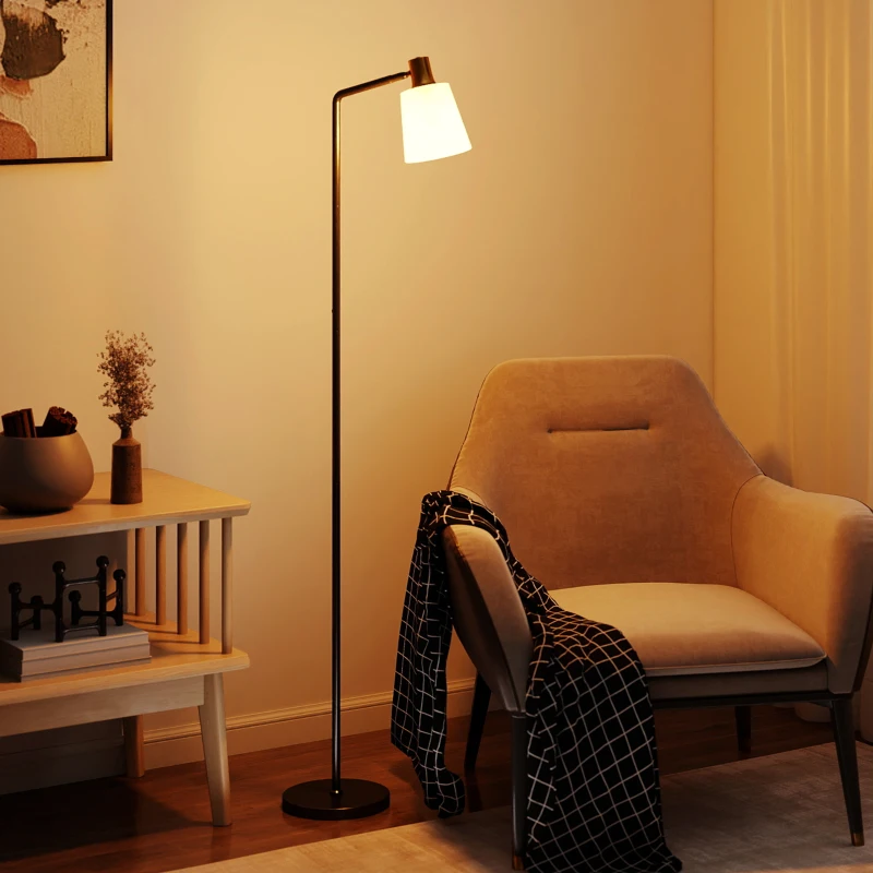 HOMCOM Lampada da Terra LED con Testa Girevole a 350°, Regolazione Temperatura del Colore 3000K/4000K/6500K, Nero