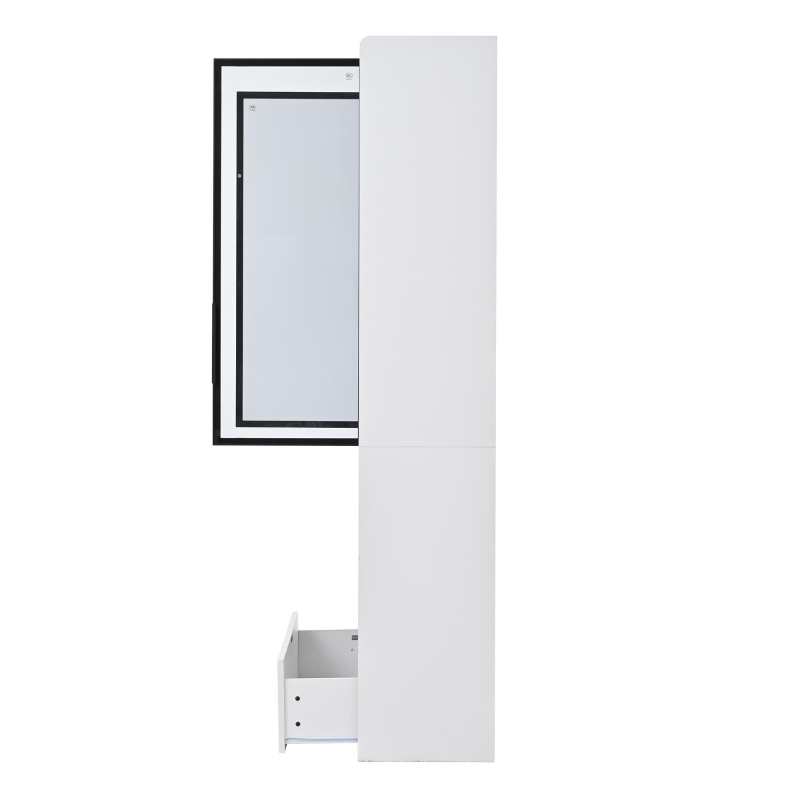 Vitrine alta, iluminação LED controlada por app, 6 prateleiras, 80x34x180 cm, Branco