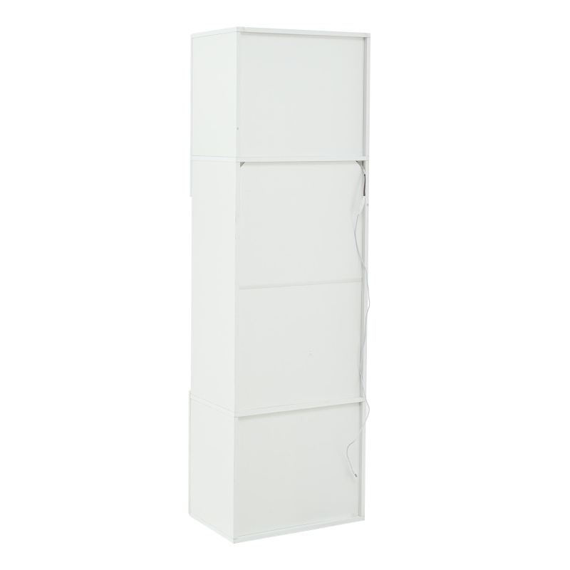 Vetrina portaoggetti dal design stretto e alto, 35x50x165 cm, Bianco