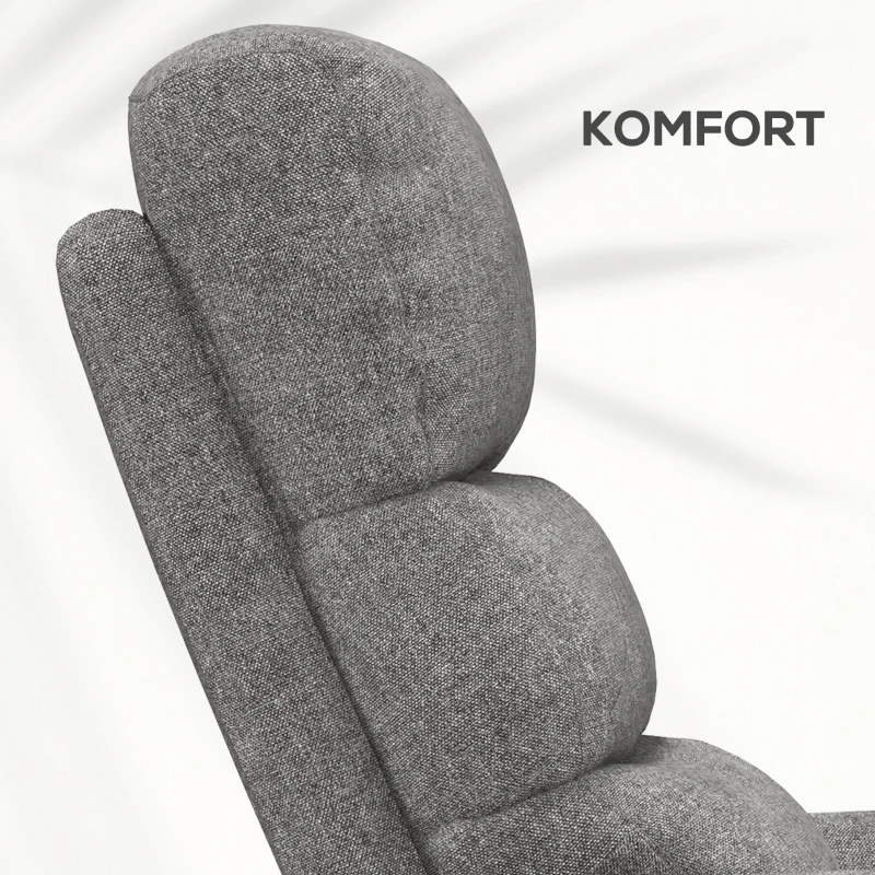 HOMCOM Relaxfauteuil met Elektrische Opstaanondersteuning, Verstelbare Rugleuning/Voetensteun, tot 120 kg, 66x90x96 cm, Grijs(m-7)