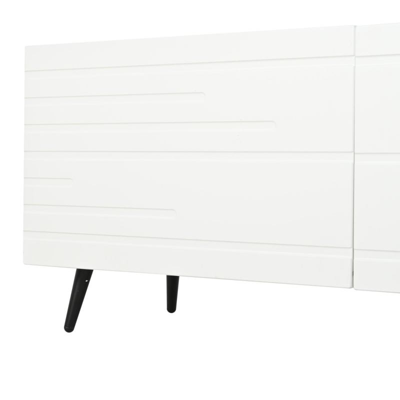 Mobile TV fino a 80 pollici portaoggetti con stampa 3D, 180x40x48 cm, Bianco