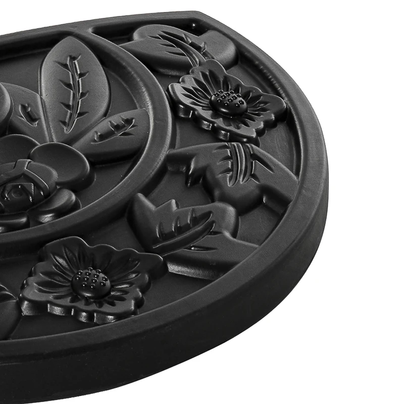 Outsunny Halfronde Parasolvoet, 9 kg, Bloemendesign, HDPE/Cement, voor Parasolstokken Ø35/38/48 mm