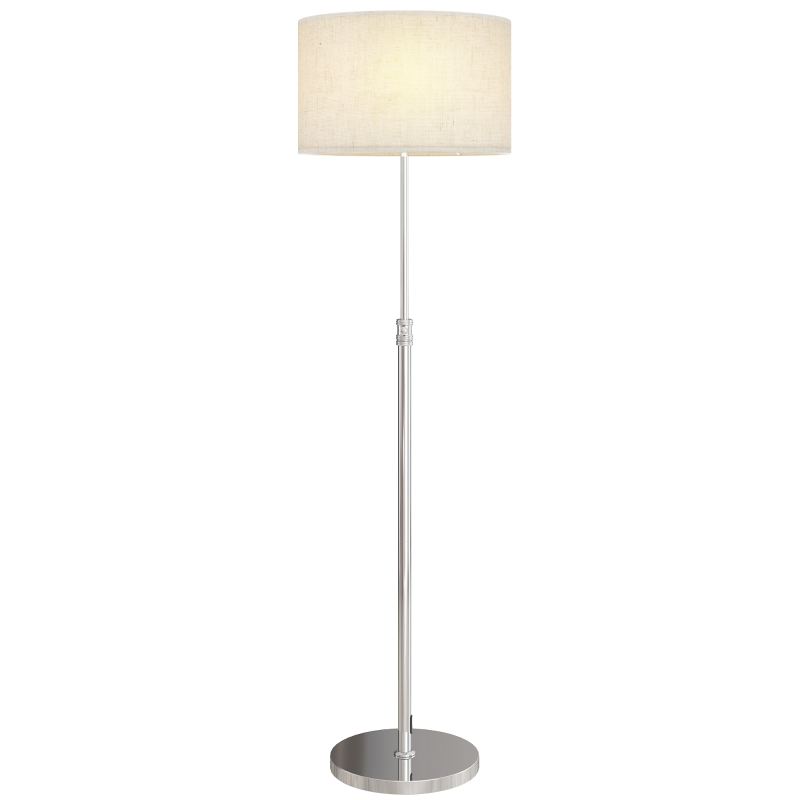 HOMCOM Lampada da Terra con Telecomando e Luminosità Regolabile 3000K-6000K con Paralume in Tessuto, Argento
